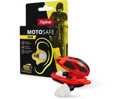 Alpine MotoSafe Tour 2026 - Motor oordoppen - Voorkomt gehoorschade tijdens het motorrijden - 17dB - Oordopjes tegen windruis - Premium Gehoorbescherming - Zwart - 1 paar