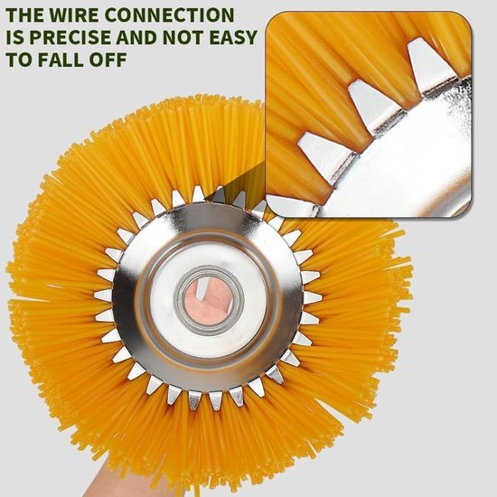 Onkruidborstel voor nylon tondeuse, 20 cm wiettrimmer motorlie, onkruidborstel, professionele wilde voegborstel, conische borstel voor tuin, bosmaaier, ronde borstel van Merkloos	 — afbeelding 3