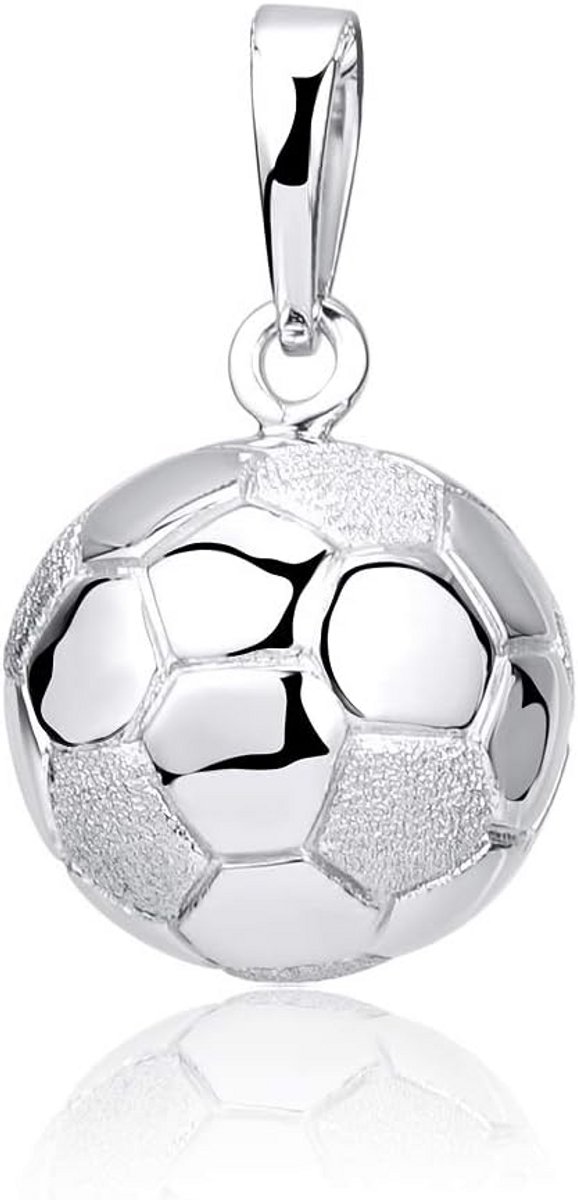 Zilveren Voetbalhanger 925 Sterling Zilver Driedimensionaal Detail