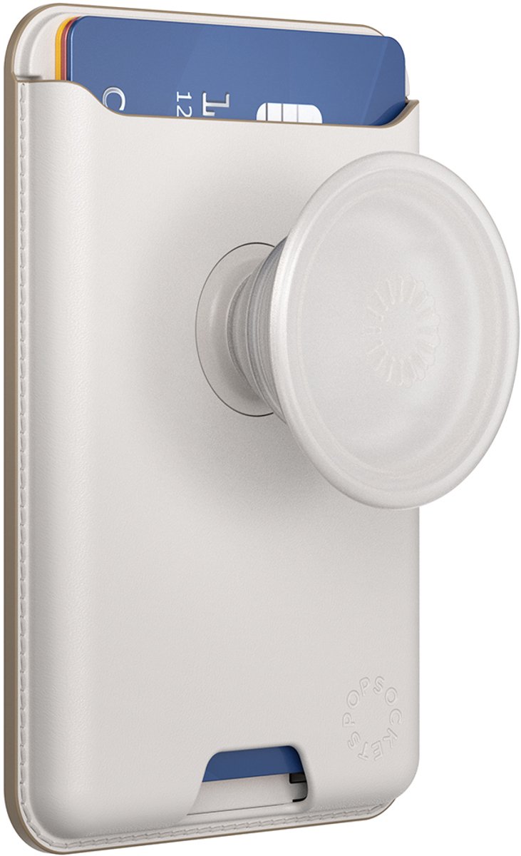 PopSockets, Hoesje geschikt voor Universele Smartphone - PopWallet Softgoods Series MagSafe, Beige