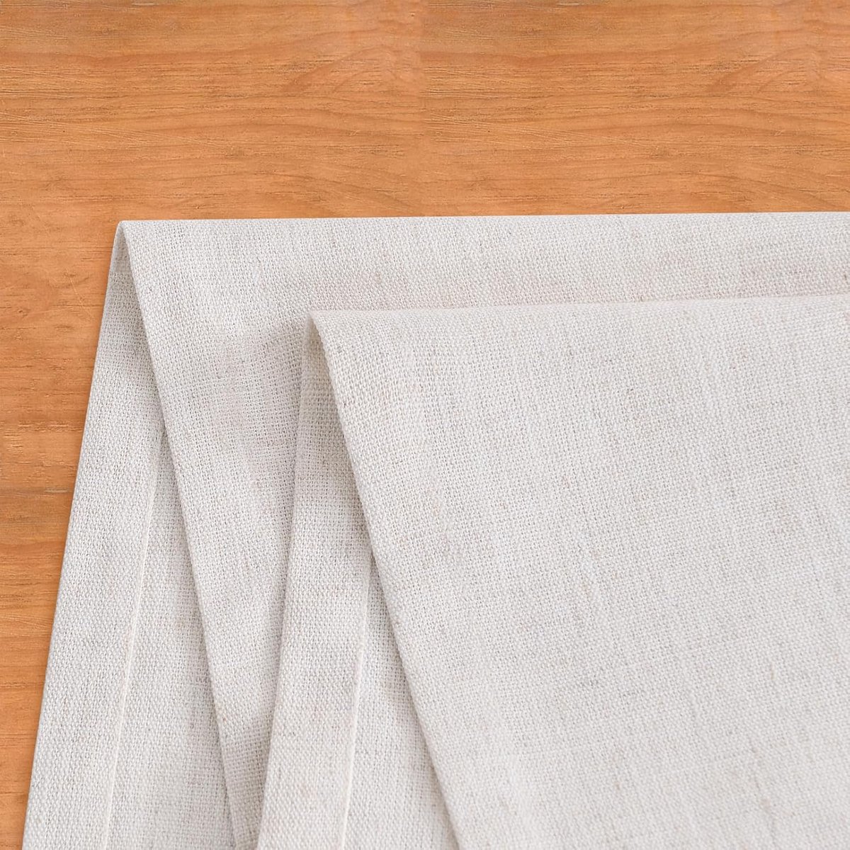 Linnen Look Tafelloper Off White 150cm Rustiek Farmhouse Woondecoratie