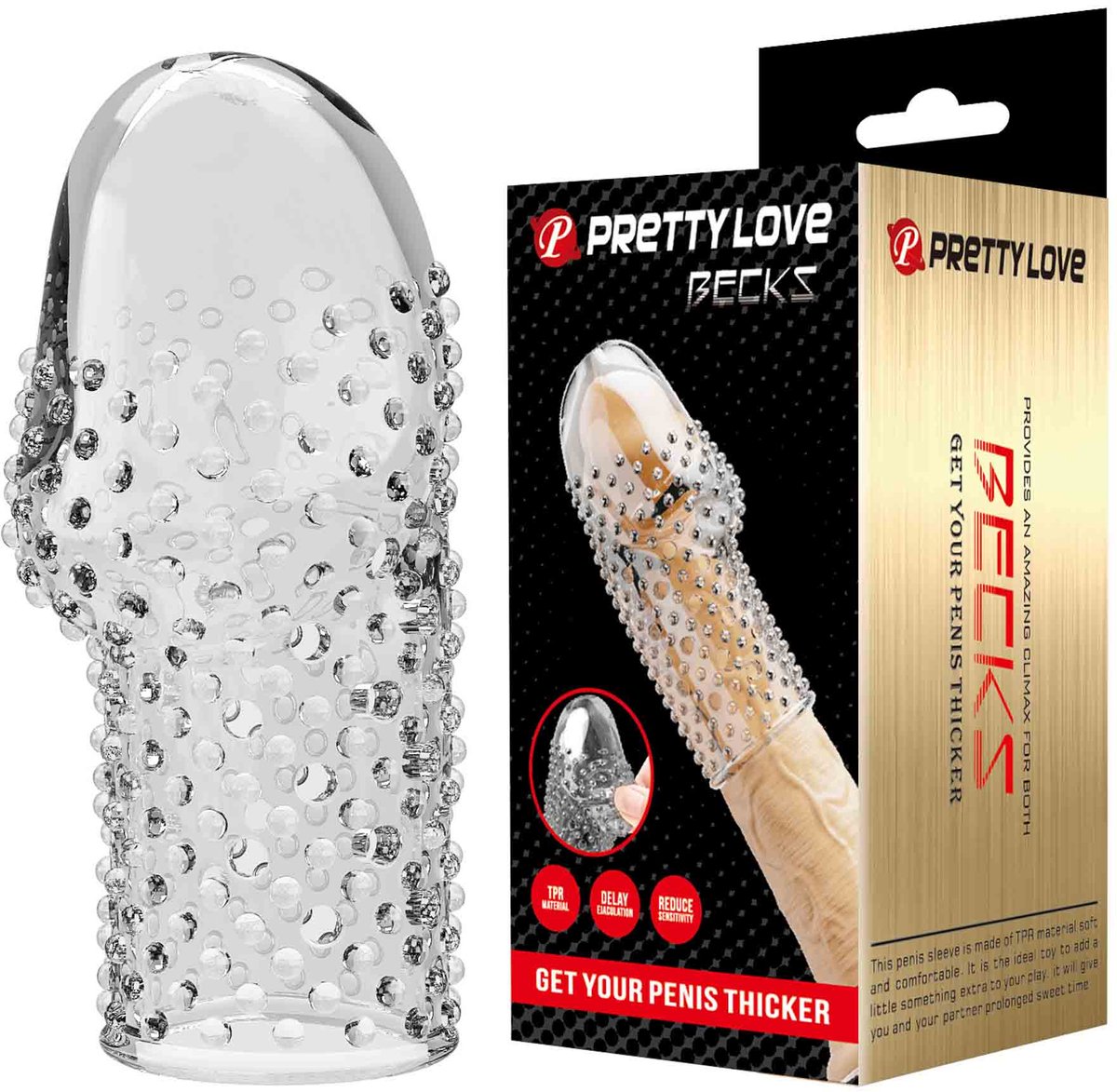 Pretty Love Becks Penis Sleeve – Flesh – Elastische Penissleeve voor Stevigere Erecties en Langere Stamina