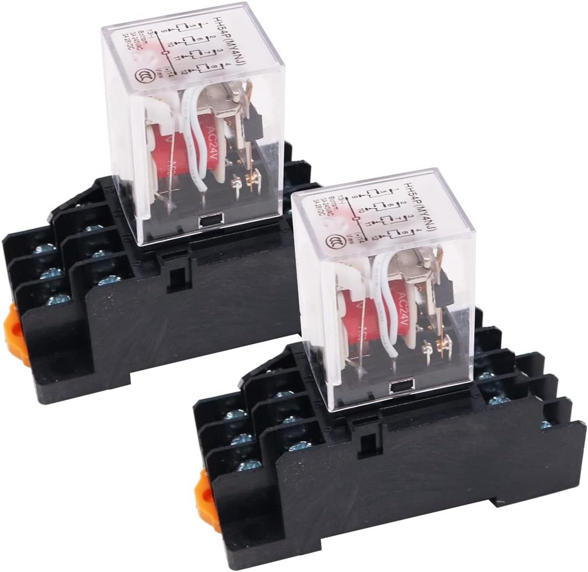 2 Stuks Mini Elektromagnetisch Relais Schakelaar 8Pin DPDT met Socket en LED Indicator