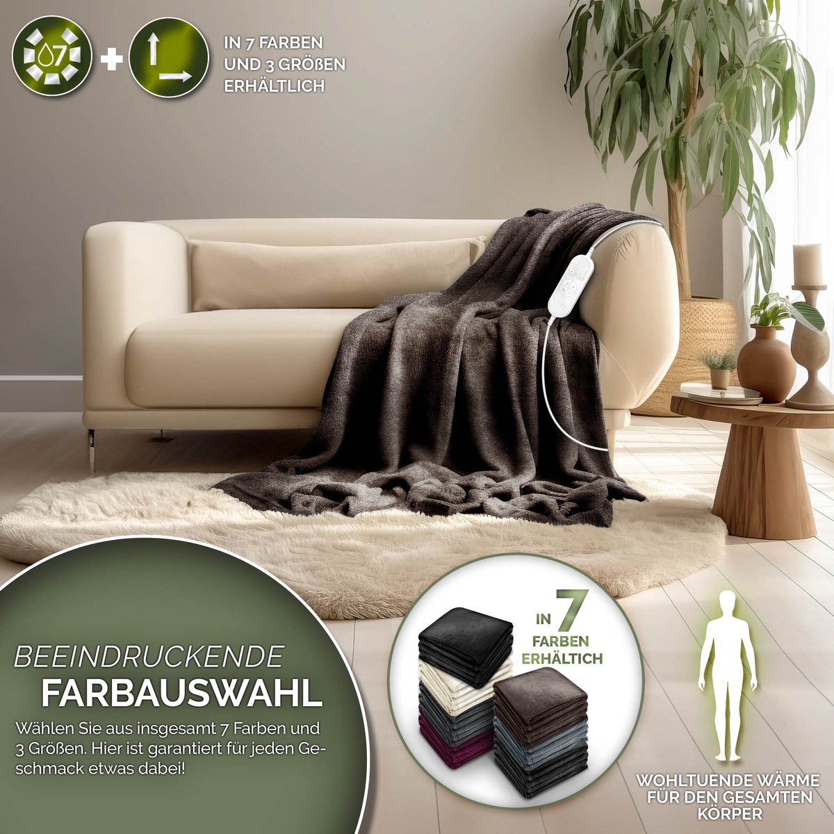 DWD Warmtedeken Pluche 180x130 cm met Automatische Uitschakeling - afbeelding 3