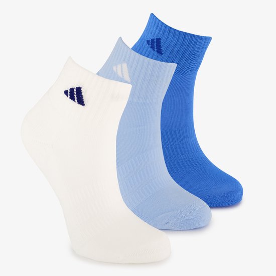 Adidas 3 paar kinder sokken sokken blauw wit - Maat 28/33