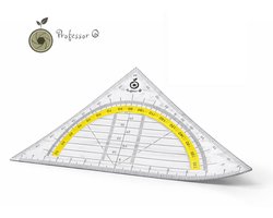 Professor Q Flexibele Geodriehoek 14 cm – 180° – Transparant – Kunststof – Met gradenboog - 1 stuk