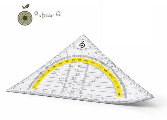 Professor Q Flexibele Geodriehoek 14 cm – 180° – Transparant – Kunststof – Met gradenboog - 1 stuk
