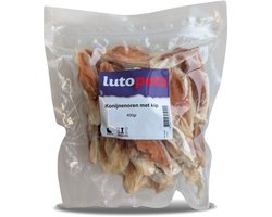 Konijnenoren met Kip 400g - 100% Natuurlijk - Gezonde Kauwsnack voor Honden - Hypoallergeen & Eiwitrijk - lutopets