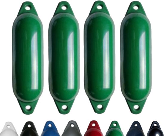 Set van 4 groene Majoni stootwillen, 62 x 21 cm.