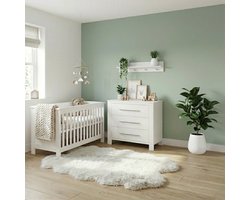 Born Lucky Noel Babykamer 2 Delig Compleet – Baby bed 60x120 cm & Commode – Wit