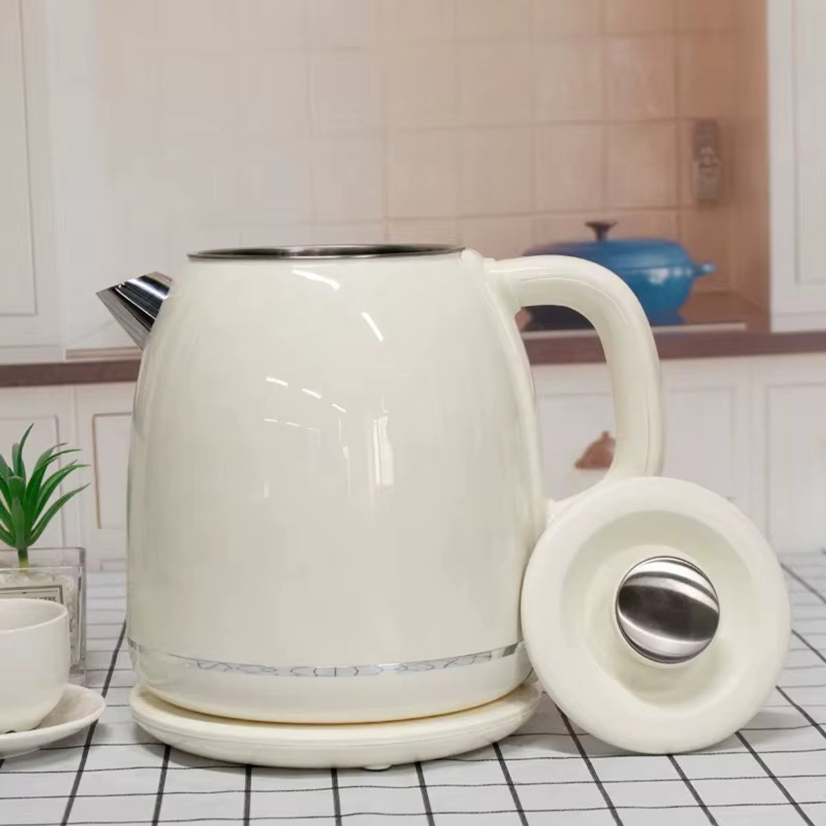 Luxe Waterkoker Retro | 1,8L | Vintage | 1800W | RVS | Beige – foto 4