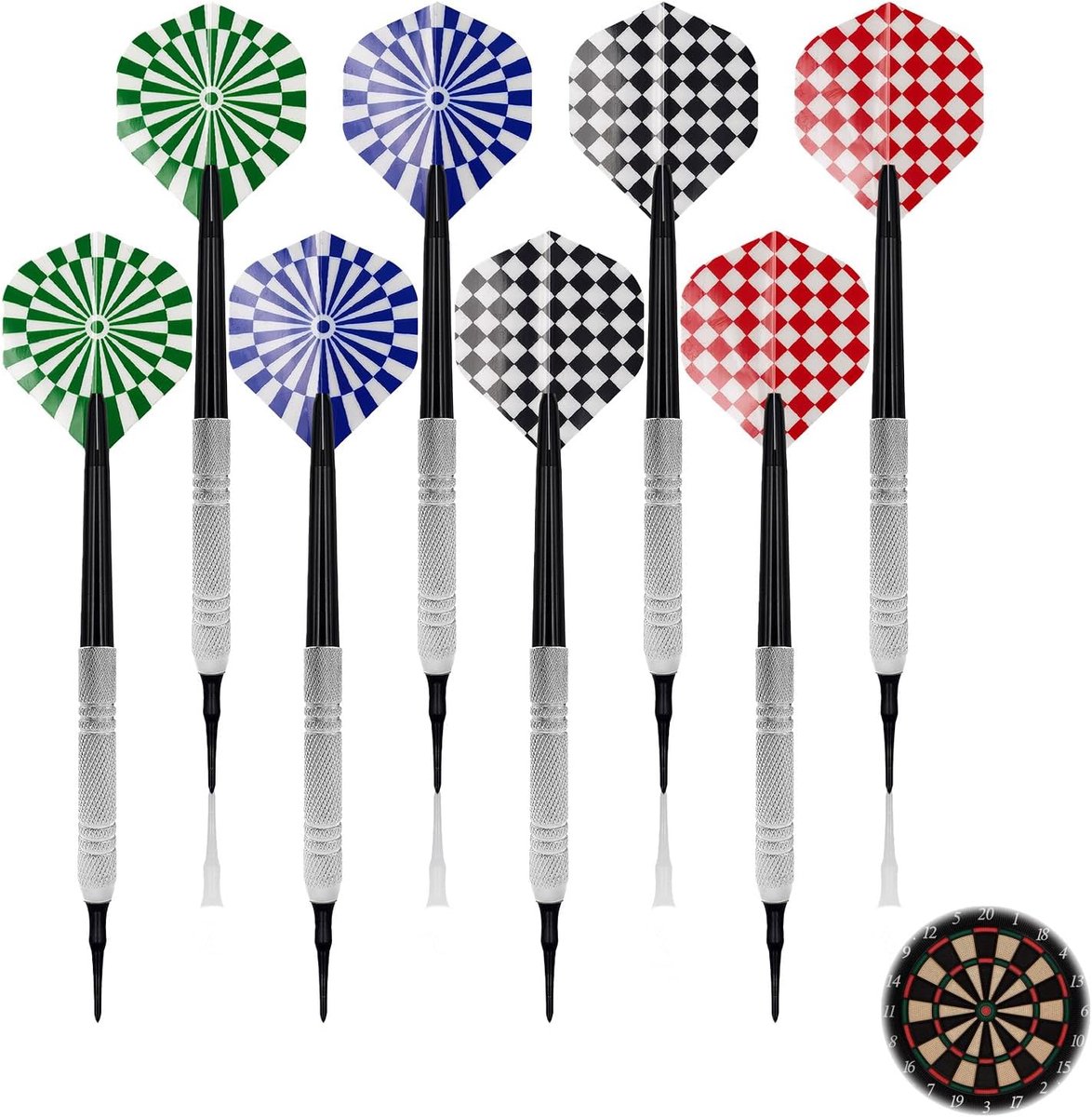 Dartpijlen - Dart Flights - Dartpijlen Set - Professionele Dartpijlen Set - Cadeau - 4 Kleuren, 2 van Elke Kleu - 8 Stuks - van Imperatoris