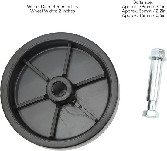 6 Inch Steunwiel voor Aanhanger en Kar - 1200LB Draagkracht - Temperatuurbestendig — afbeelding 4