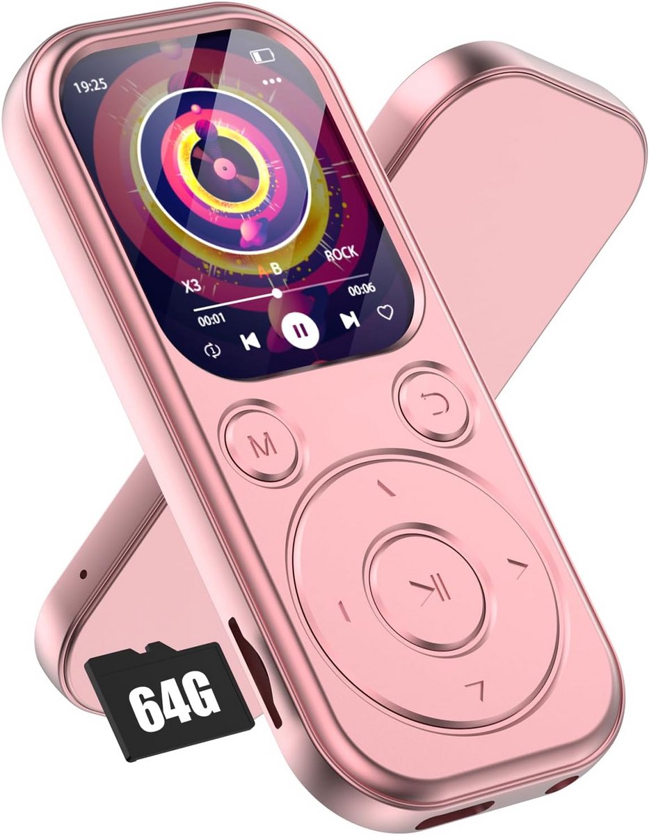 Draagbare MP3-speler 64 GB met Bluetooth 5.3 en Hifi Geluidskwaliteit