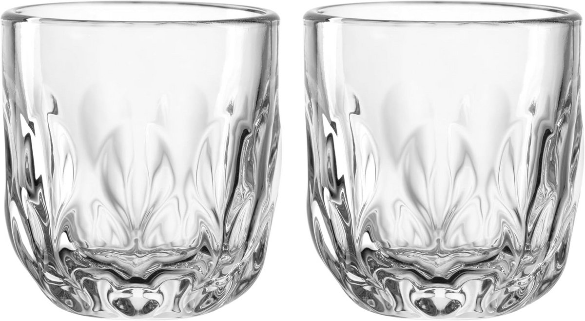 Set van 2 Espressoglazen met Druppelstructuur - 60 ml - Dubbelwandig Effect