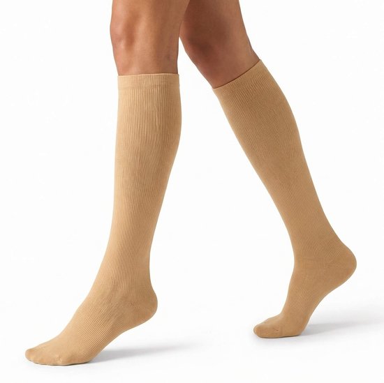 MoveWell® Compressiekousen 15–20 mmHg – Dames & Heren – Steunkousen – Maat L (39 - 43) - Compressie Sokken voor Hardlopen, Wandelen & Vliegtuig