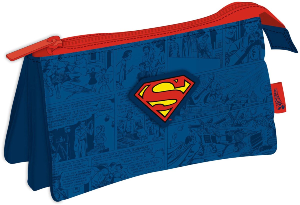 Superman Comic 3-compartiment pennenetui 21 cm