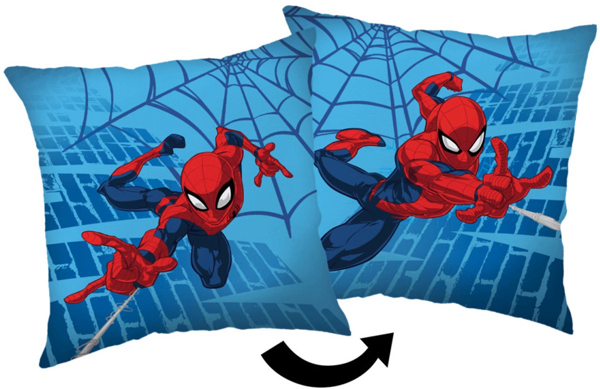 Jerry Fabrics s.r.o. Spiderman Blauw fluwelen kussenhoes 40x40 cm