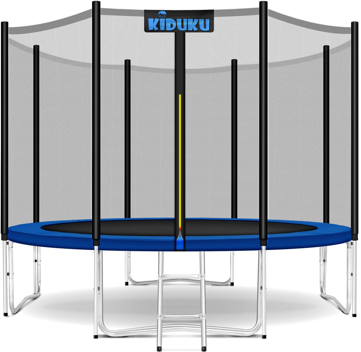 KIDUKU® Trampoline Ø 244/305/366/427 cm | Complete set met veiligheidsnet, ladder, randafdekking, grondanker & accessoires | Outdoor tuintrampoline kindertrampoline belastbaarheid 80 kg (244 cm)
