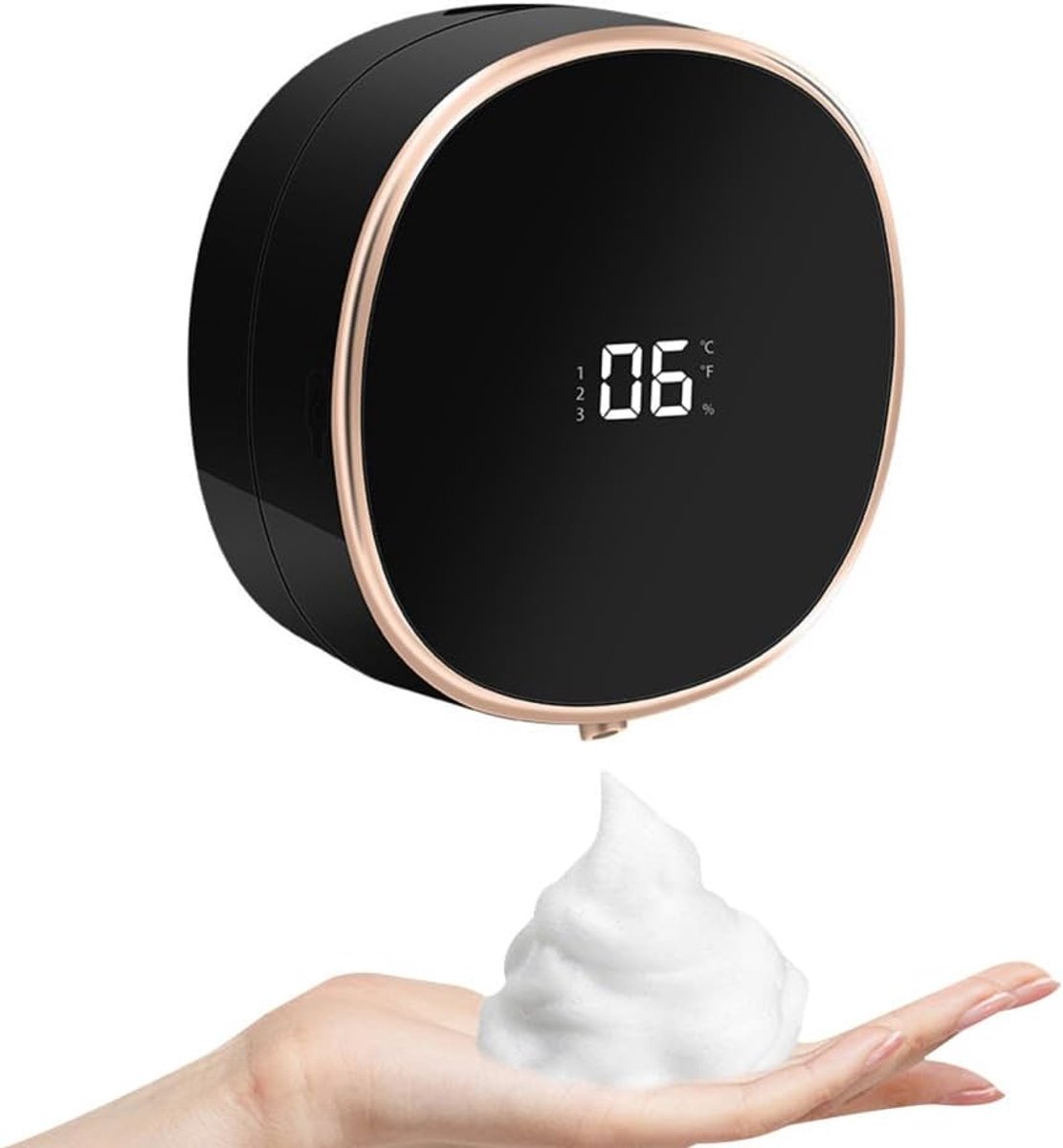 Zeepdispenser - Luxe Zeepdispenser Met Wandmontage - Wandmontage - Waterdichte automatische schuimzeepdispenser - Zeeppompje - Automatische Zeepdispenser - Automatisch - Zonder Boren - Hangend - handzeepdispenser - zwart