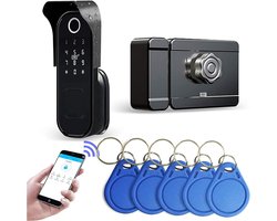 Florixa® Deurslot Buitendeur - Smartlock - Slim Deurslot Met Vingerdrukherkenning - Codeslot - Zwart - 4cm x 10cm x 18cm