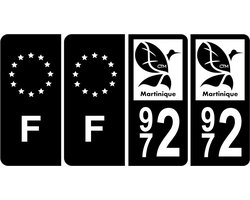 Kentekenplaat Stickers Set 4 Stuks Nummer en Regionaal Symbool