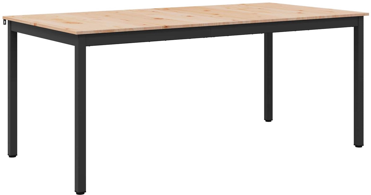 vidaXL Eettafel - Naturel - 180 - x - 90 - x - 75 - cm - Massief - grenenhout