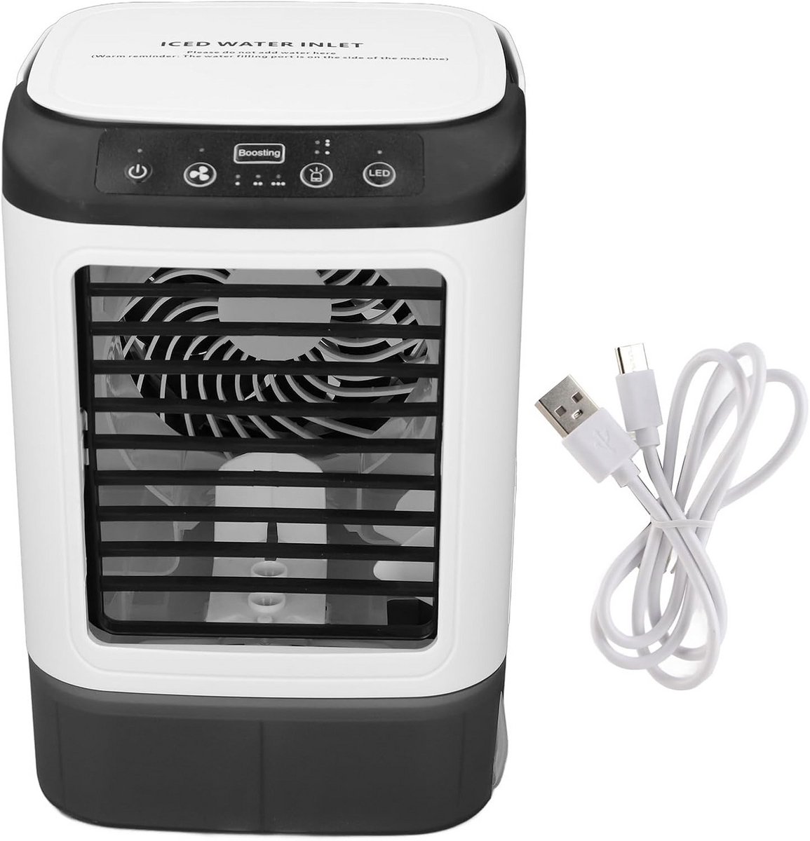 Draagbare Mini Airconditioner met Vernevelaar en Instelbare Ventilatorsnelheid