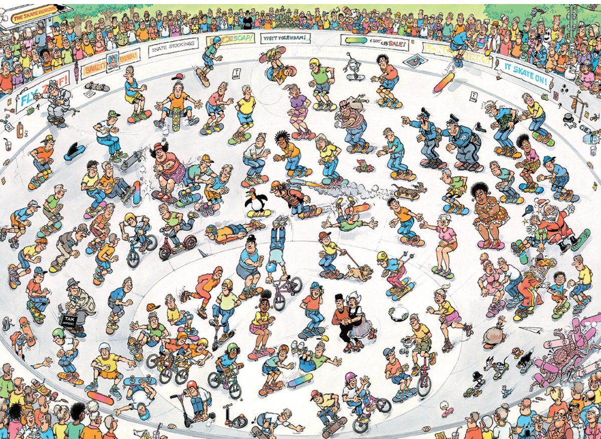 Jan van Haasteren - Skateboarden In De Bowl - 1000 stukjes puzzel - Legpuzzel — afbeelding 3