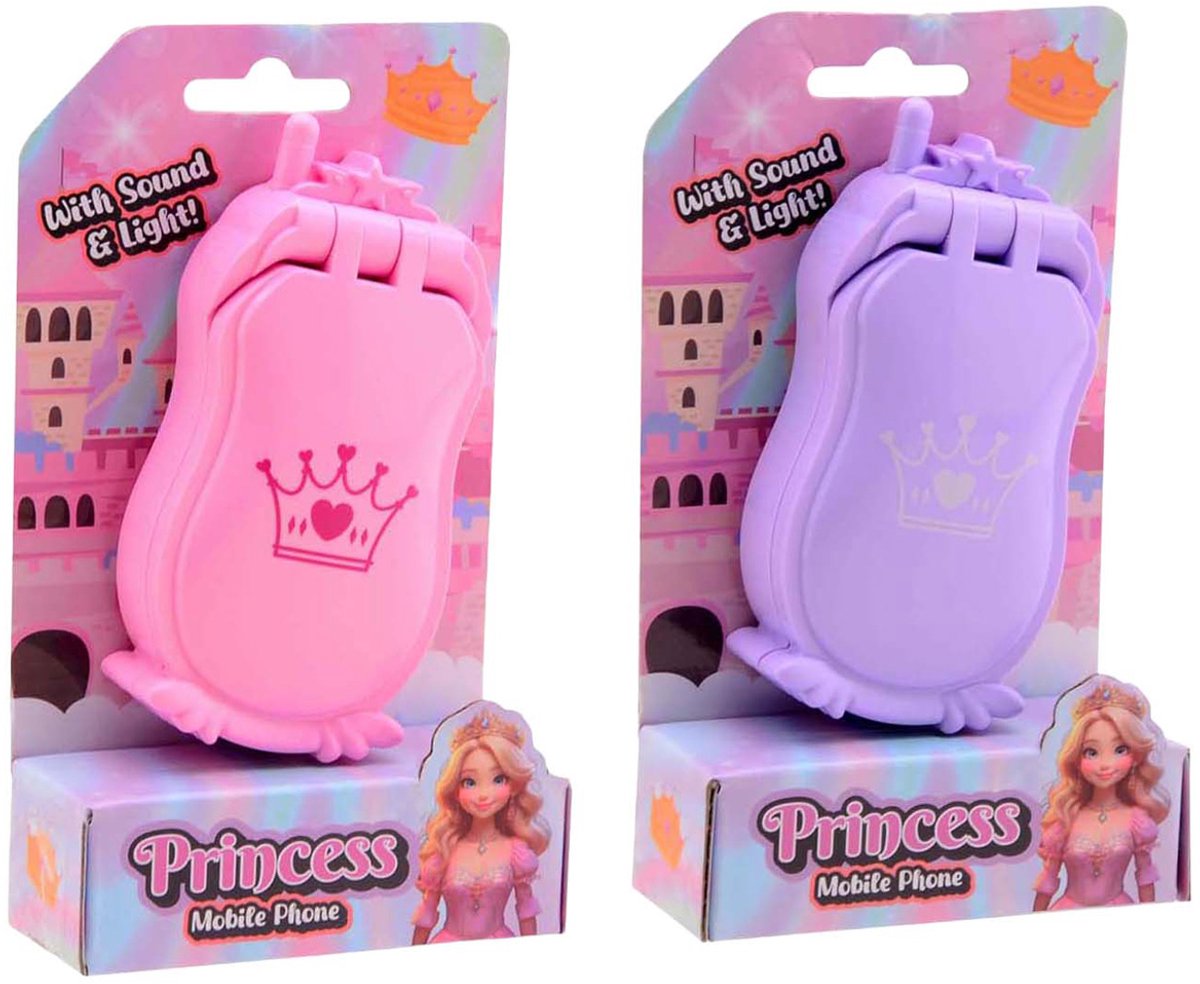 Johntoy prinsessen speelgoedtelefoon met licht en geluid roze.
