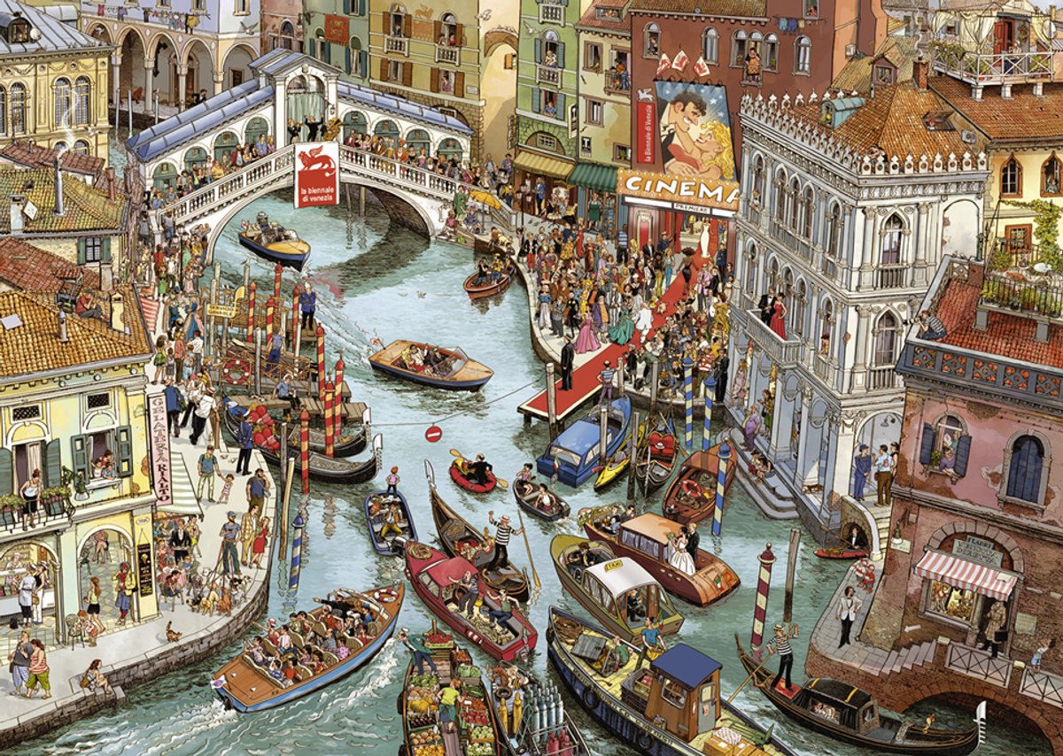 Heye legpuzzel O Sole Mio 2000 stukjes cartoon puzzel.