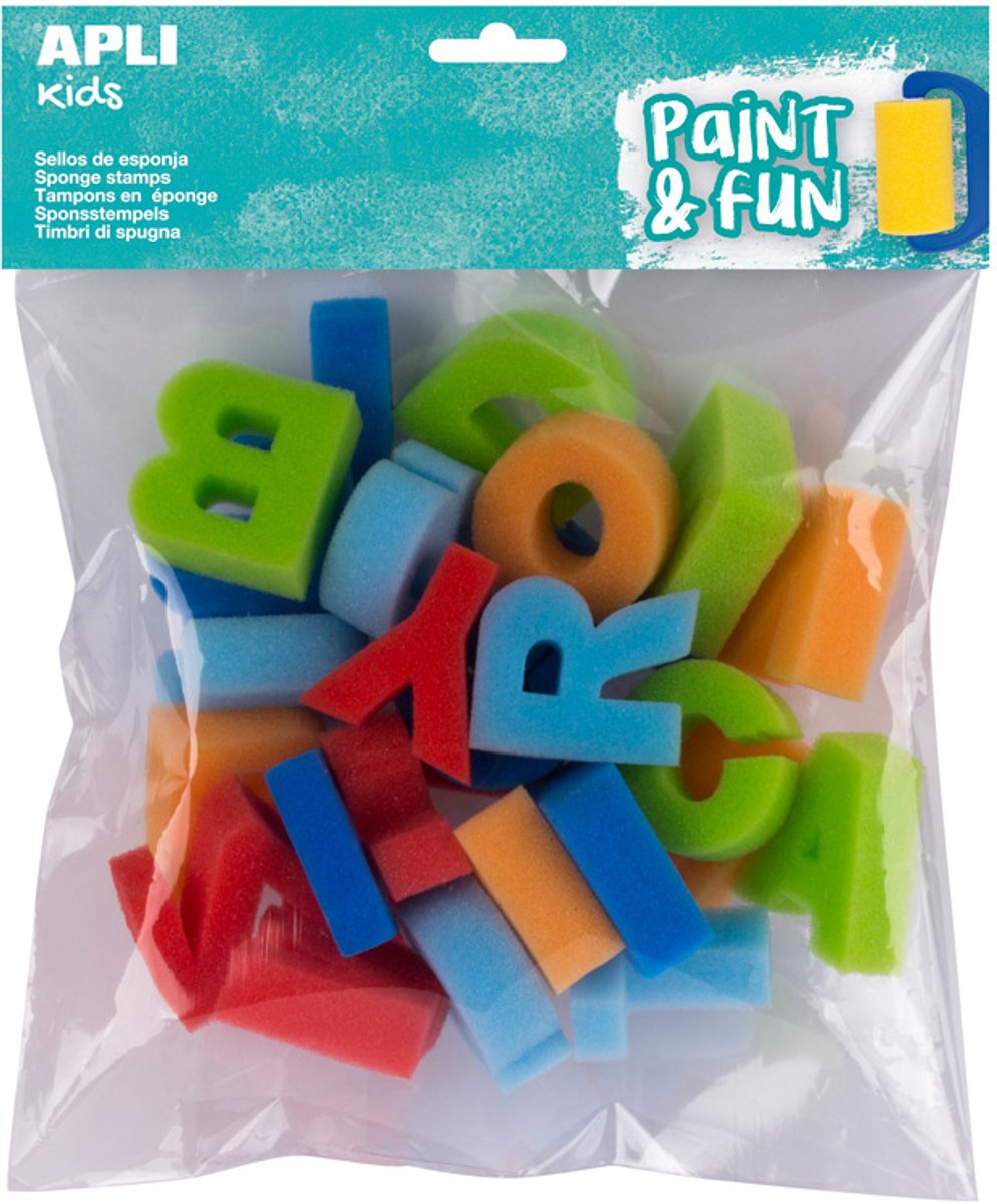 APLI Kids educatief speelgoed sponsstempels ABC 26 stuks multicolor.