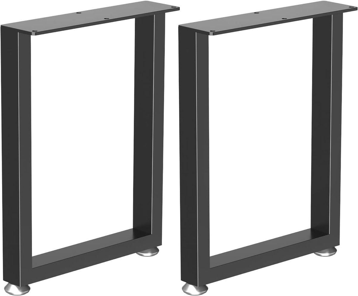 Meubelpoten - bankpoten - stoelpoten - meubelpoten set van 2 - meubelpoten zwart - Tafelpoten van Aluminiumlegering - 42cm - Quadrato - van Imperatoris