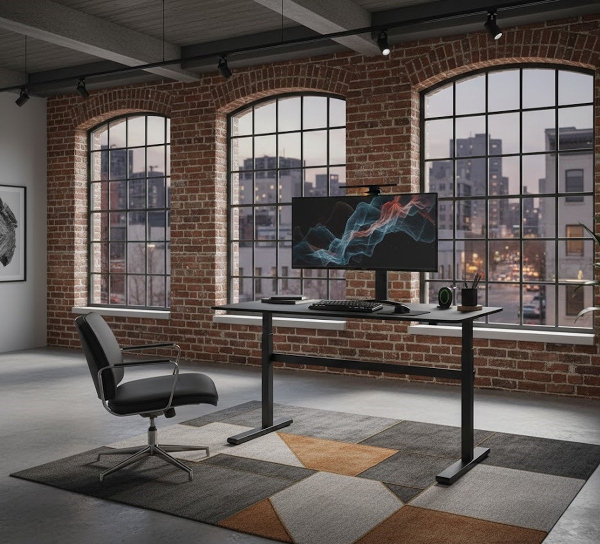 Loki Elektrisch Verstelbaar Bureau – Zit-Sta Bureau – Modern Zwart – 70x70x117 cm – Ergonomisch Bureau voor Kantoor en Thuiswerk – Gezondheid & Productiviteit Verhogend Casa Serena – Casa Dorada