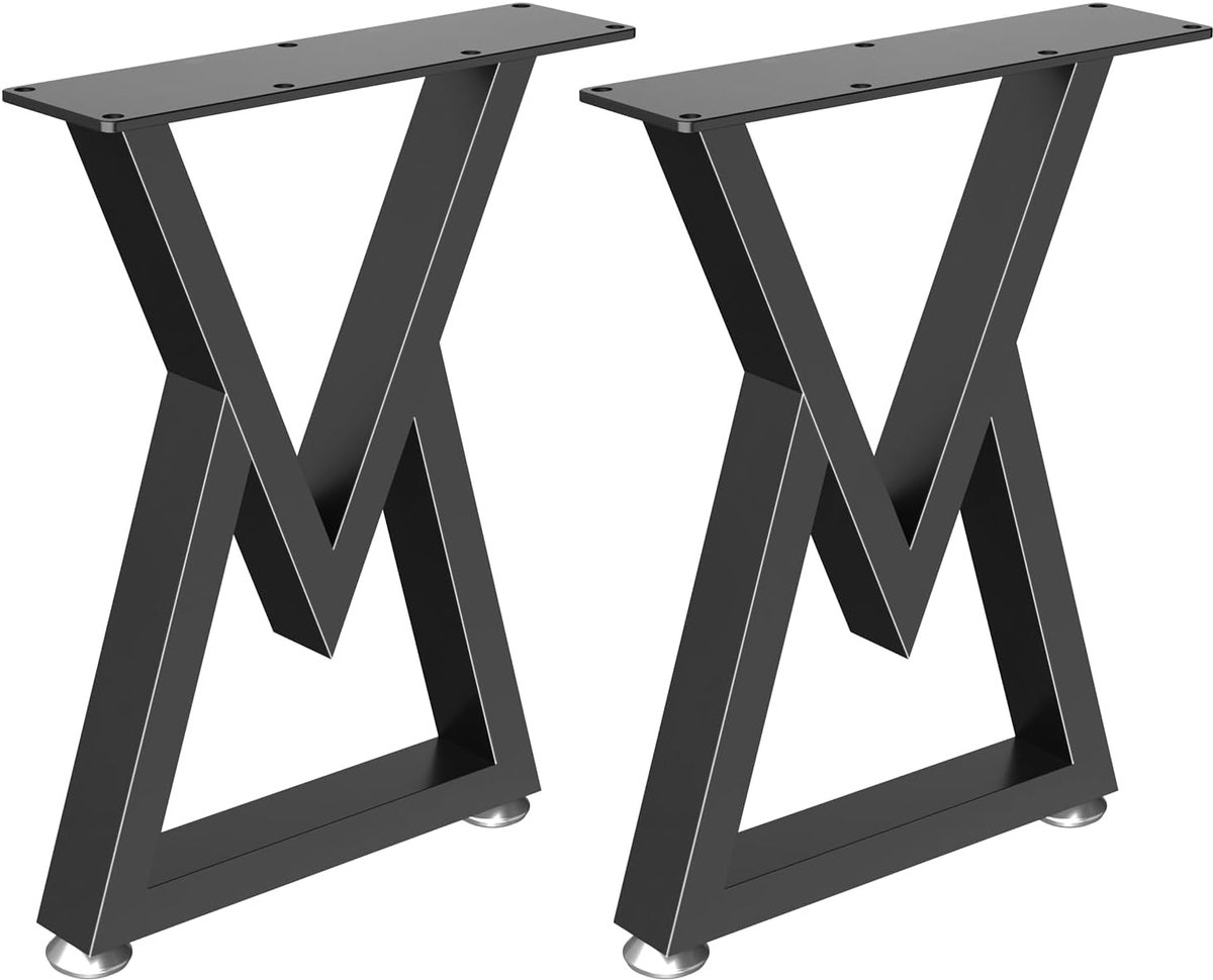 Meubelpoten - bankpoten - stoelpoten - meubelpoten set van 2 - meubelpoten zwart - Tafelpoten van Aluminiumlegering - 42cm - V Shaped - van Imperatoris