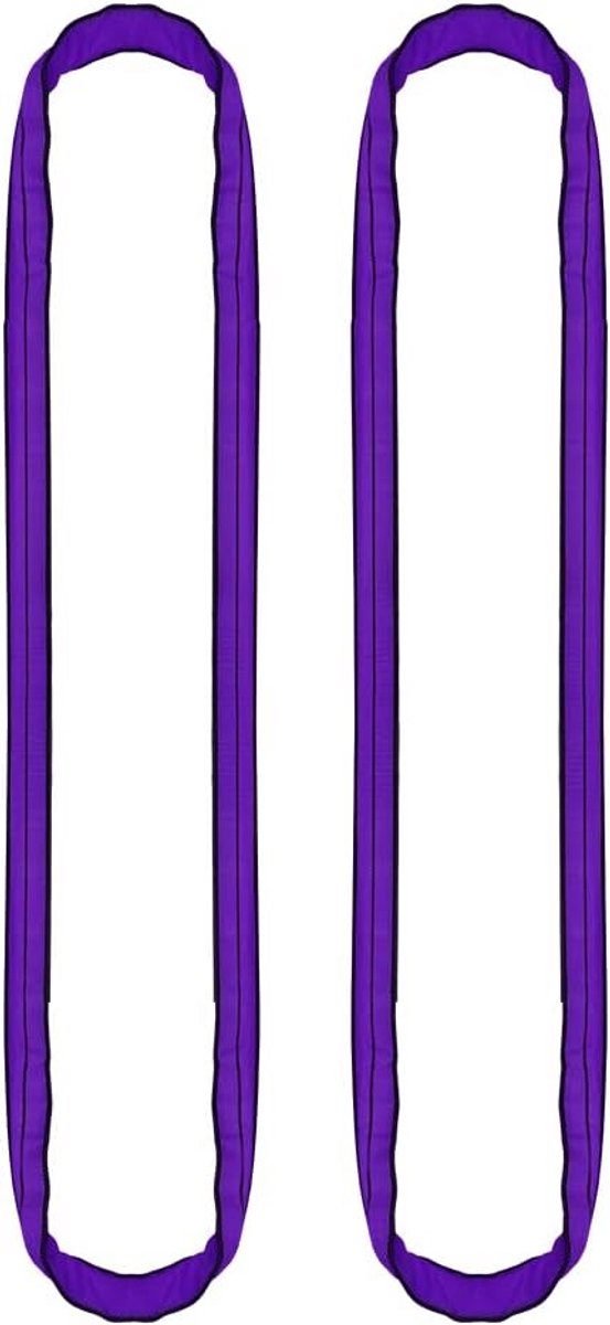 Set van 2 Ronde Sling Kabel 1000 kg Draagvermogen - 3 Meter Lengte - Polyester Heftouw met Extra Slijtagebescherming
