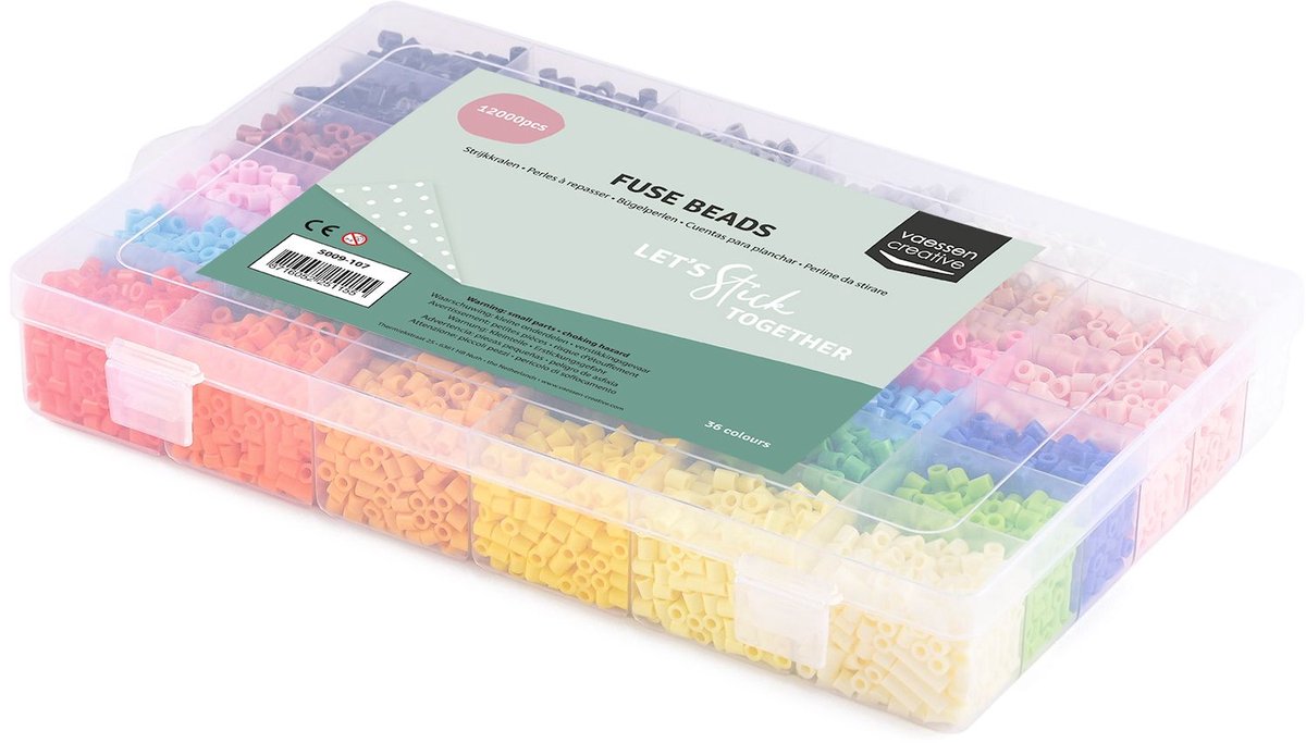 Vaessen Creative Strijkkralen Set - 5 mm - Assortiment - 36 kleuren - 12.000 stuks — afbeelding 10