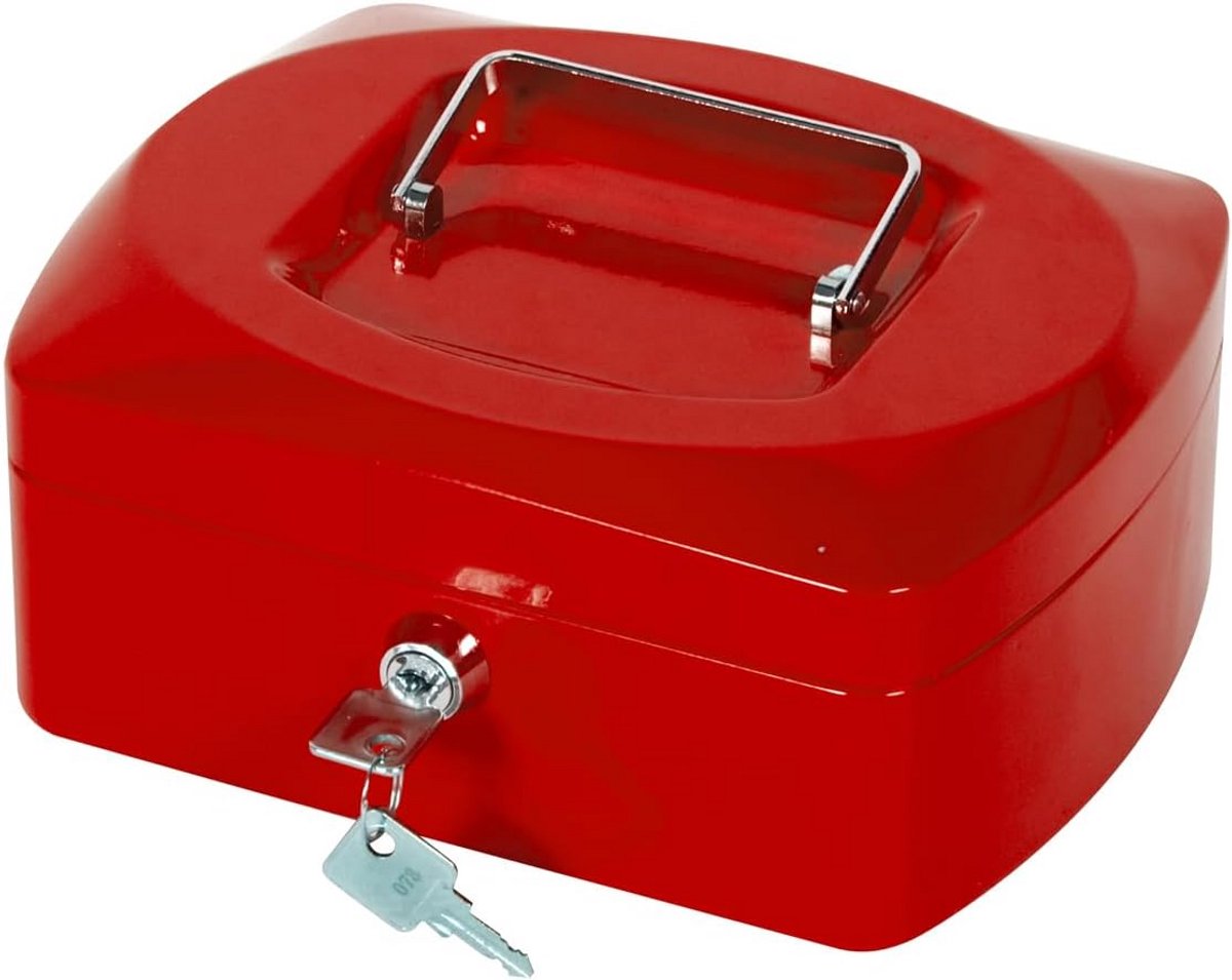 Geldcassette met Deksel en Munthouders - Rood