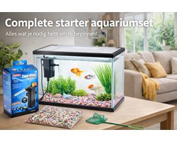 Aquarium Lollipop – 16 L – complete aquariumset met filter, grind & afdekglas – kunststof – Flamingo aquarium voor zoetwater