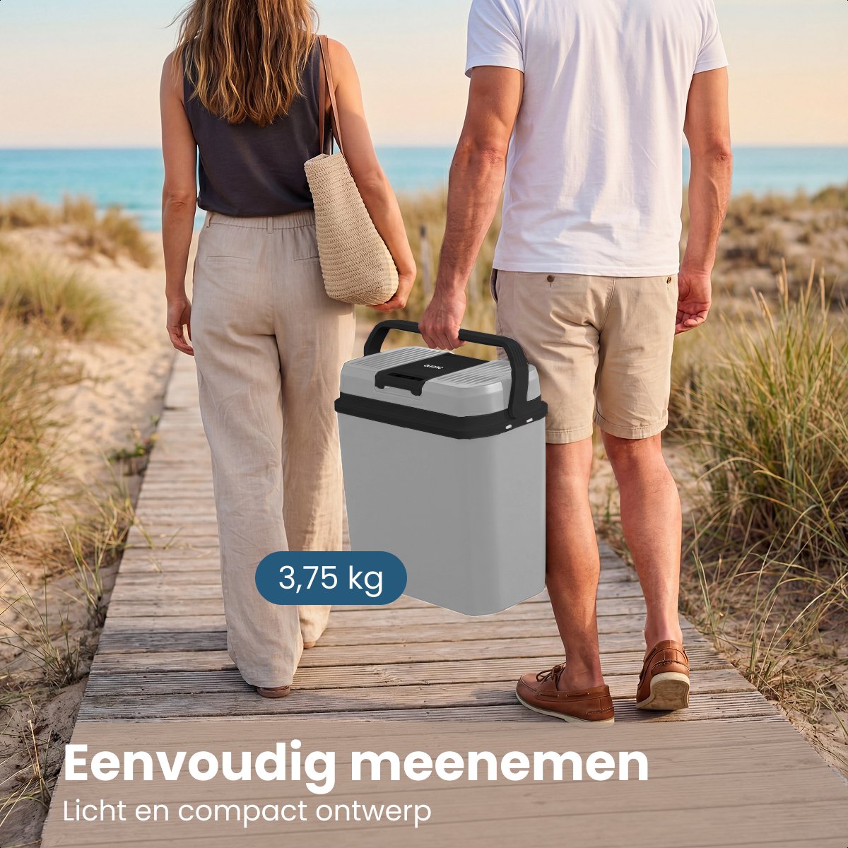 Auronic Koelbox Elektrisch 12V en 230 volt - 20L - Camping Koelkast - Auto - Koelen en Verwarmen - Frigobox - Lichtgrijs – foto 5