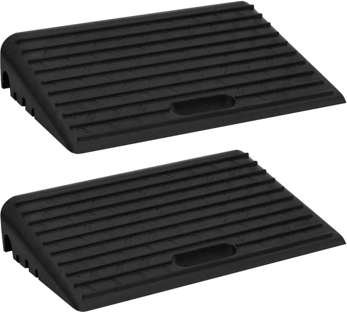 Oprijhulpen Rubber - 2 Stuks Stoeprandhelling 50x30x11 cm - Voor Auto, Rolstoel en Scooter