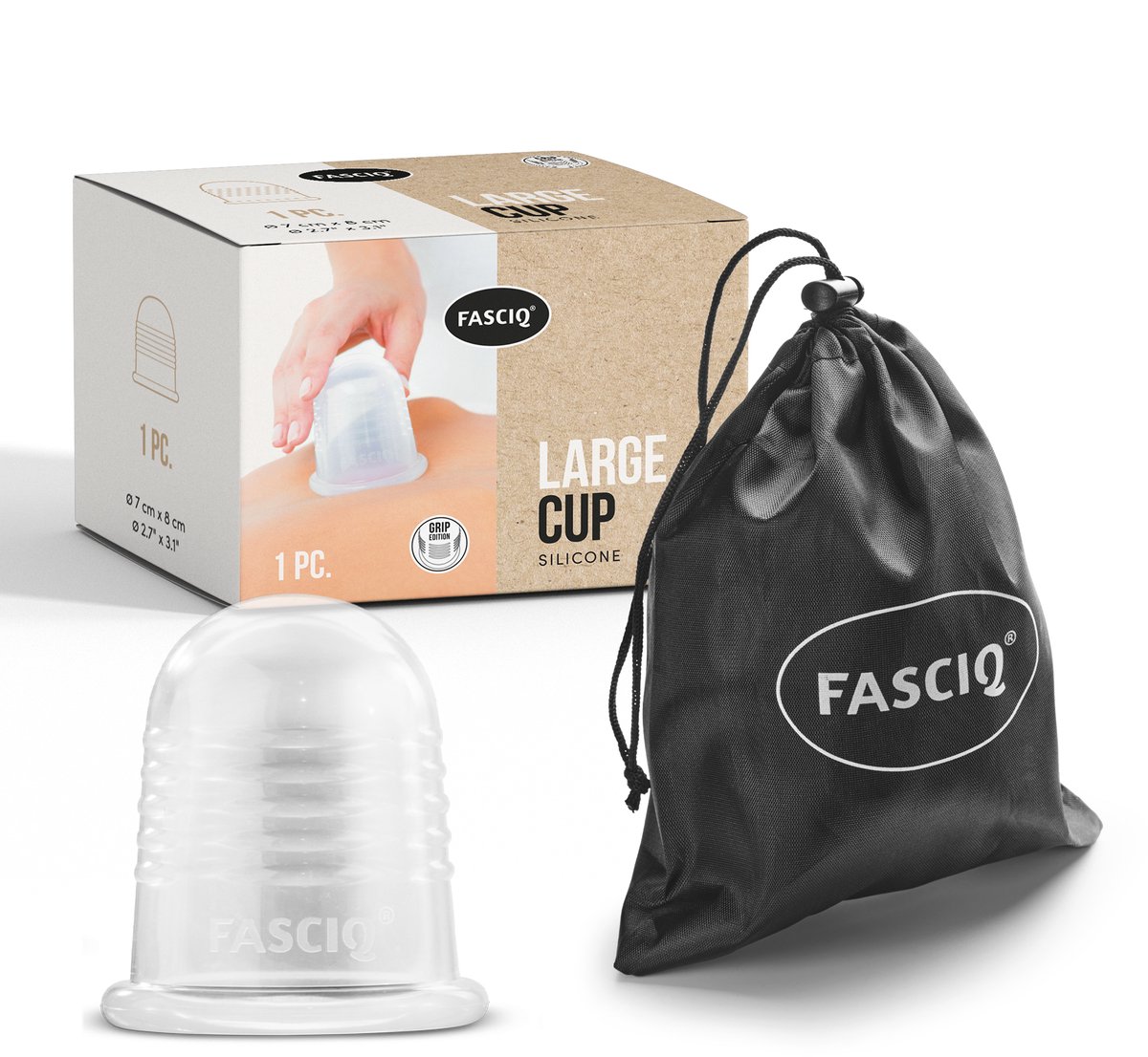 FASCIQ® Cupping Cup Large Ø 7 cm- bindweefselmassage, fascia behandeling - siliconen cup - massage - huidverbetering