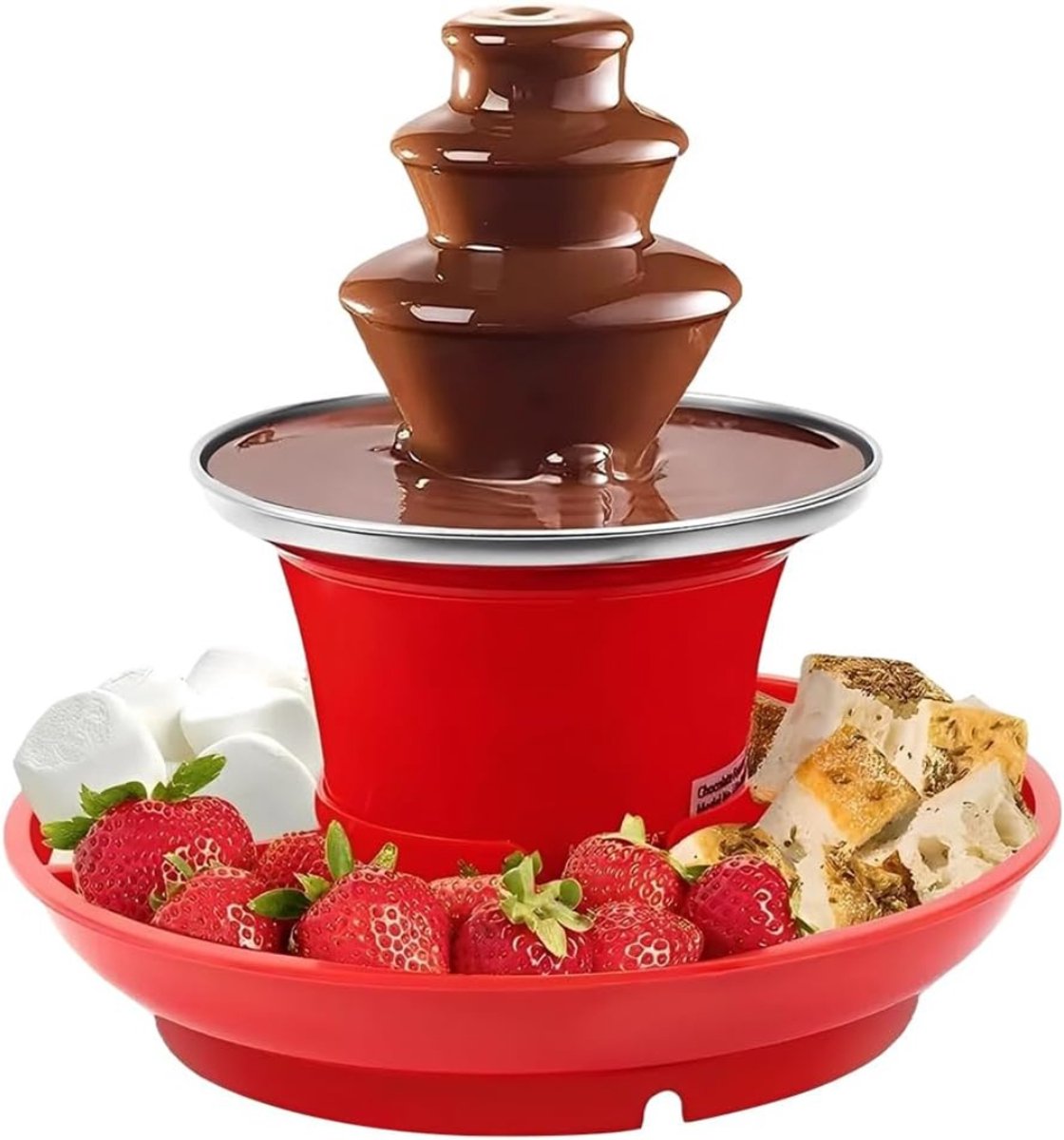 MIRA® Chocoladefontein - Chocolade fontein - Chocolade druppels - Rood - 23cm x 22cm x 15cm
