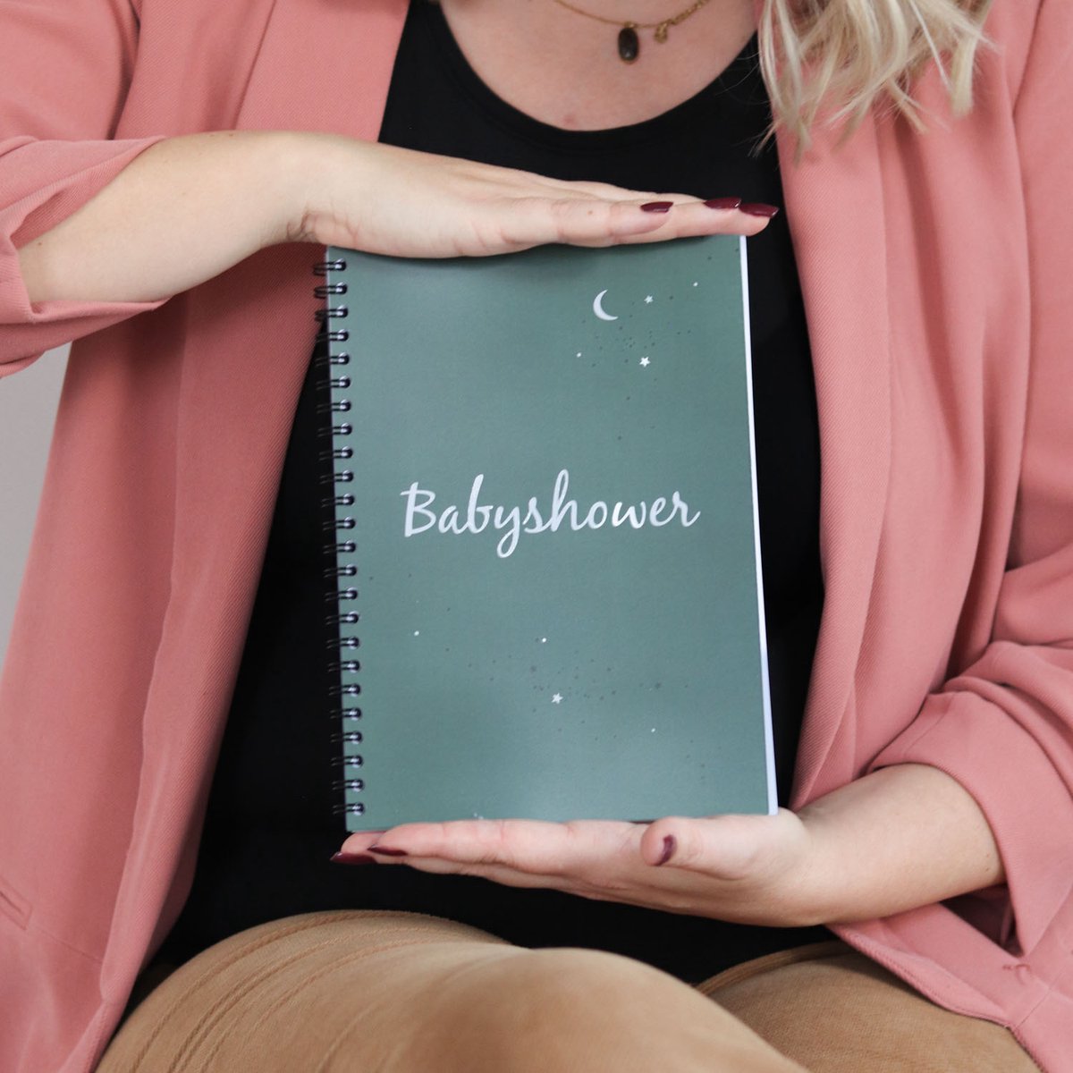 Babyshower boek | invulboek | donkergroen heelal