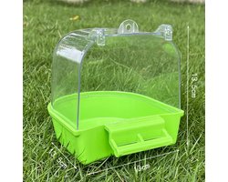 Badhuisjes - Badhuis fauna - 13,5*13,5*13 cm - badhuisjes vogel - badhuisjes parkiet - Vogel Badhuis - Vogelaccessoire Badhuisje - Badkuip - Groene