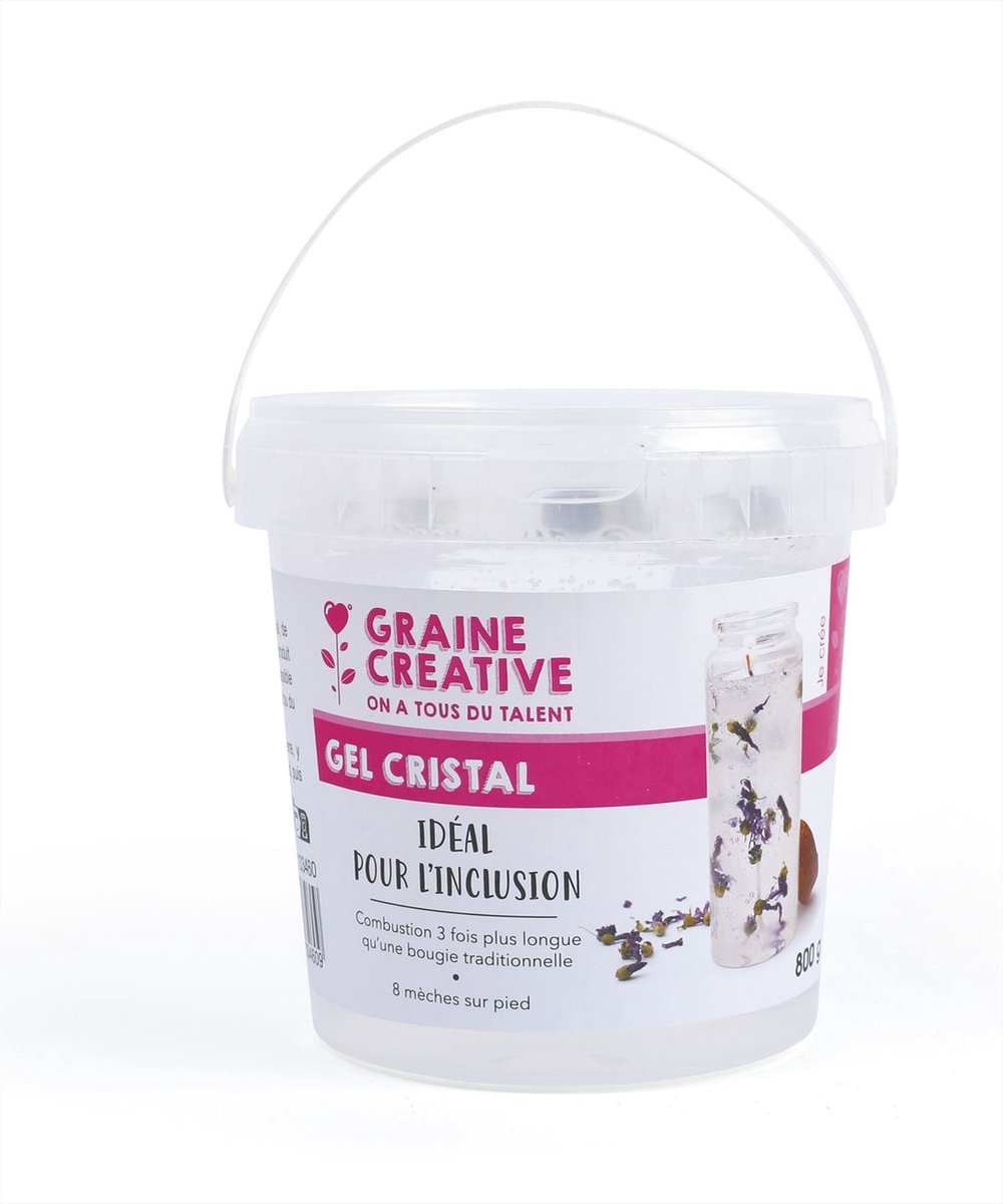 Graine Creative gelwas knutselset 800gr met 8 lonten kaarsen maken.