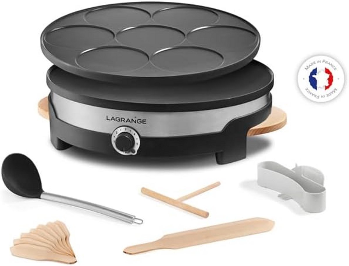 Duo Crêpemaker 1500W Zwart - Voor Perfecte Crêpes en Pannenkoeken