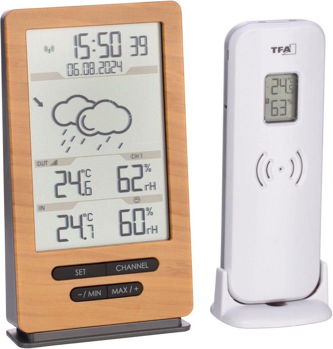 Draadloos Weerstation met Binnen- en Buitentemperatuur en Weersvoorspelling