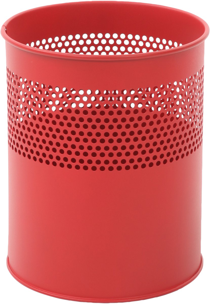 V-Part - Half geperforeerde papierbak 10 liter - Rood - Staal