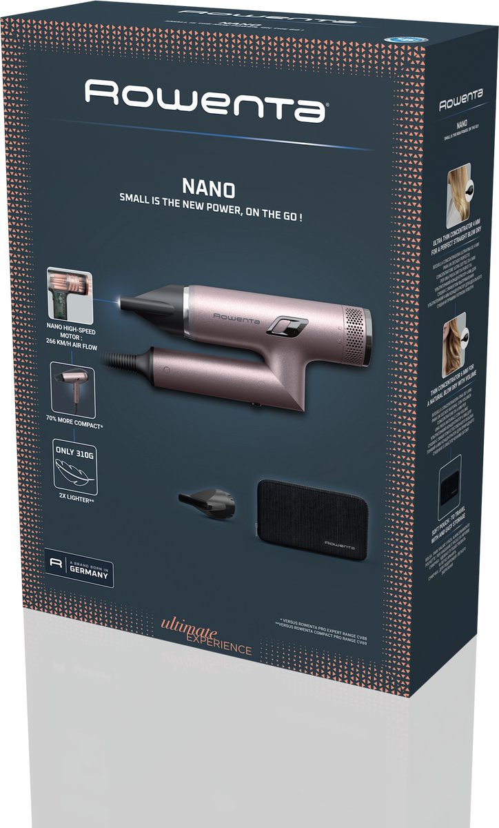 Rowenta NANO Fold HY8530E0 – Föhn - 1700 W – Opvouwbaar - Ionische technologie – Reis haardroger — afbeelding 7
